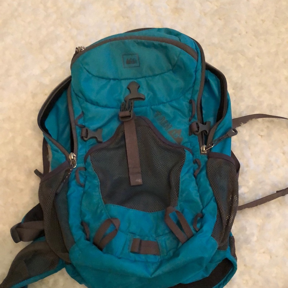 Teal blue Rei day backpack